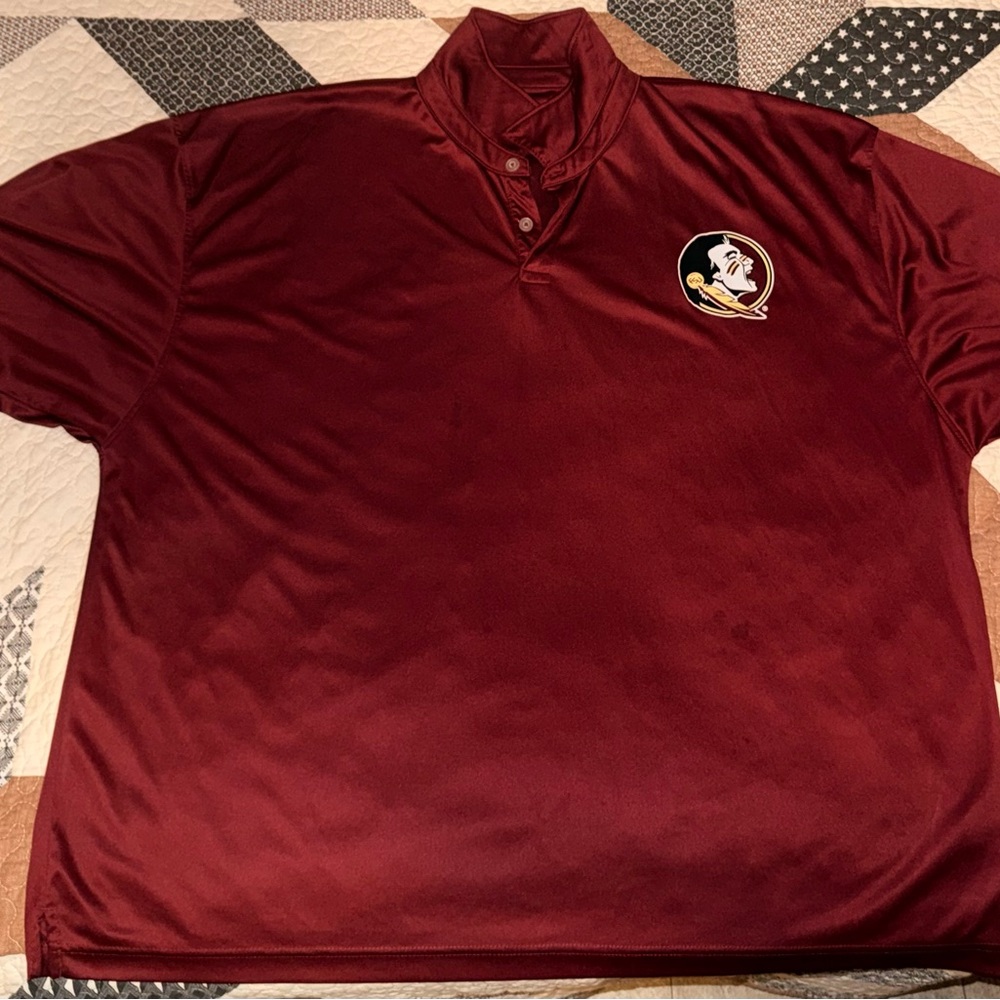 Russell Athletic Maroon Polo Shirt with FSU Emblem